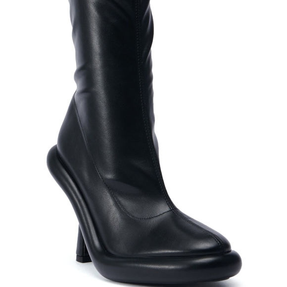 Elegant Black Women's Bubble Boots - Picture 2 of 10